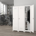 Metal Garage Storage Cabinet,Broom Closet Storage Cabinet,Utility Closet Cabinet for Broom,Garage,Kichen,White
