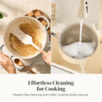 Redchef Cooking Pot Set Induction 5Qt, Saucepan Set 2.5/3.5Qt, 5QT Ceramic Saute Pan with Lid, Compatible All Cooktops, PTFE PFAS Free (Beige)