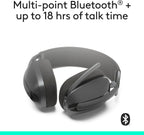 Logitech Zone Vibe 100 Lightweight Wireless Over Ear Headphones with Noise Canceling Microphone, Advanced Multipoint Bluetooth Headset, Works with Teams, Google Meet, Zoom, Mac/PC - Graphite