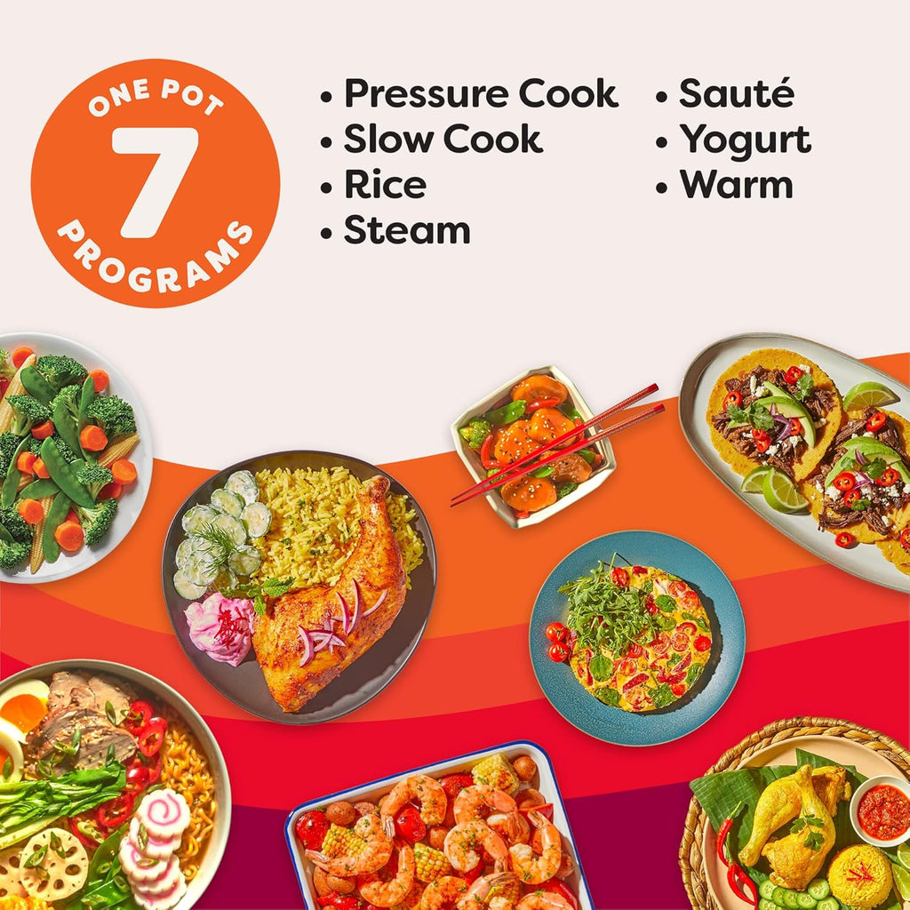Instant Pot Duo 7-in-1 Electric Pressure Cooker, Slow Cooker, Rice Cooker, Steamer, Sauté, Yogurt Maker, Warmer & Sterilizer, Includes App with Over 800 Recipes, Stainless Steel, 8 Quart