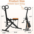 Squat Machine for Home, Squat Rowing Machine with Adjustable Resistance Bands, Foldable Exercise Equipment, Squat Assist Trainer for Glutes Ab Back Legs Workout