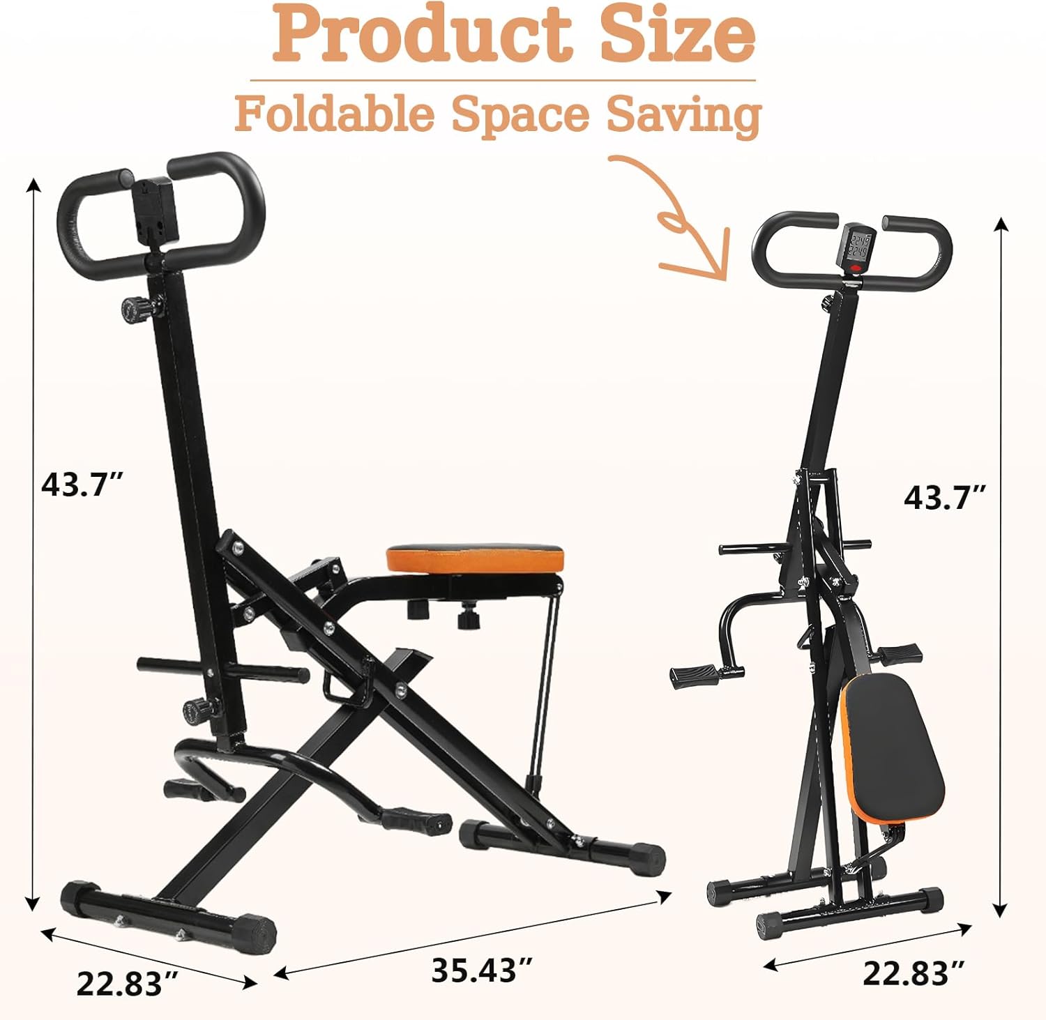 Squat Machine for Home, Squat Rowing Machine with Adjustable Resistance Bands, Foldable Exercise Equipment, Squat Assist Trainer for Glutes Ab Back Legs Workout