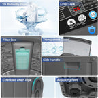 Nictemaw Portable Washing Machine, 20Lbs Capacity Full-Automatic Portable Washer Machine, 2.8Cu.ft Washer and Dryer Combo with 10 Programs & 8 Water Levels Compact Laundry Machine Apartments,RVs