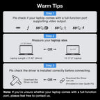 KYY 15.6" Laptop Screen Extender  1080P FHD IPS Portable Monitor  One Cable USB-C Triple Monitor  Dual Travel Screen for 12"-17'' Laptops  360° Rotation & Kickstand .X90D (Driver Need)