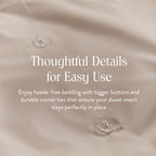 Brooklinen Luxury Sateen Duvet Cover - 100% Cotton, King/California King Size in Pebble with Extra-Long Corner Ties and Button Closure - Best King/Cali King Duvet Covers