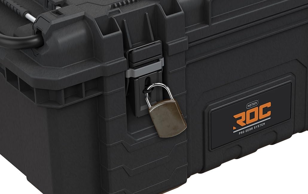 Keter ROC Pro Gear Heavy Duty Tool Storage Rolling Mobile Toolbox 28 inch Black/Grey