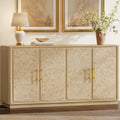 SICOTAS Buffet Cabinet with Storage - 59" Burl Sideboard Cabinet with 4 Doors Luxury Storage Cabinet Accent Credenza Large Media Console Table for Living Room Dining Room Entryway Kitchen