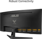 ASUS TUF Gaming 34” Ultra-Wide Curved Monitor (VG34VQ3B) – 21:9 QHD (3440x1440)  180Hz  1ms  Extreme Low Motion Blur Sync  FreeSync Premium  Speaker  90% DCI-P3  DisplayWidget Center  3 yr Warranty