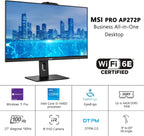 msi PRO AP272P Business All-in-One Desktop  27" IPS FHD 100Hz Eye-Care Display  Intel Core i5-14400  32GB DDR5  1TB SSD  IR FHD Webcam  Wi-Fi 6E  HDMI  DP  Wireless KB & Mouse  Windows 11 Pro