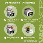 VacMaster VP220 Commercial Chamber Vacuum Sealer for Sous Vide, Liquids, Powders, Food Storage, 110V, Maintenance-Free Air Pump with 12.25” seal bar