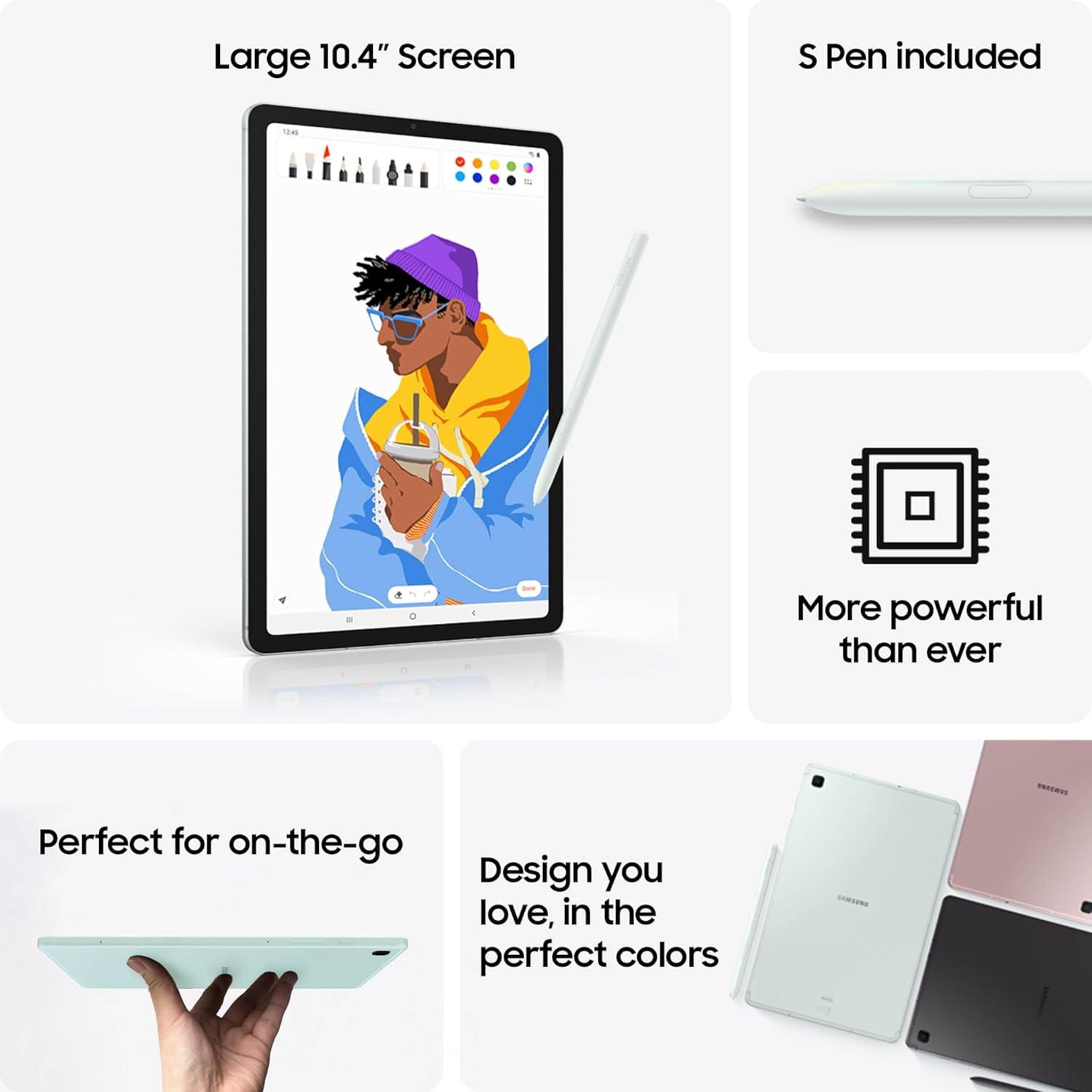 Samsung Galaxy Tab S6 Lite (2024) 10.4" 64GB WiFi Android Student Tablet  S Pen for Note-Taking  Gaming Ready  Long Battery Life  Expandable Storage  US Version  Oxford Gray  Amazon Exclusive