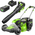 Greenworks 80V 21" Self-Propelled Lawn Mower + Blower (Gen 2)  5.0Ah Battery