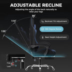 GTPLAYER Gaming Chair, Computer Chair with Footrest and Lumbar Support, Height Adjustable Game Chair with 360°-Swivel Seat and Headrest and for Office or Gaming (Blue, Fabric)