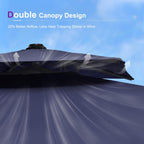 PURPLE LEAF 10' X 13' Cantilever Outdoor Umbrellas Large Patio Umbrella Hanging Double Top Rectangle Offset Umbrella with 360°Rotation Tilting Umbrella Outdoor Patio Navy Blue