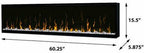 Dimplex IgniteXL 60" Built-in Linear Electric Fireplace with Driftwood and River Rock Accessories (Models: XLF60 & LF60DWS-KIT) 8530/5118 BTU, 240/120 Volt, 2500/1500 Watt, Black