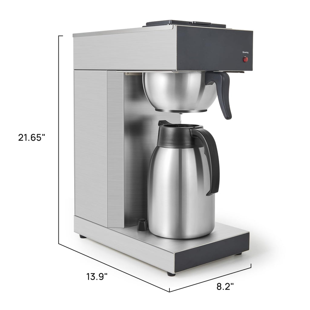 SYBO Commercial Coffee Makers 12 Cup, Drip Coffee Maker Brewer with 74Oz thermal carafe, Stainless Steel Cafetera SF-CB-1AA