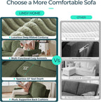 LINSY HOME Pull Out Sleeper Sofa Sectional Couches for Living Room, L Shaped Plush Corduroy Couch with Storage&USB Charging, Convertible Cloud Sectional Sofa Bed for Apartment, Green