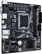 GIGABYTE H610M S2H V2 Motherboard, Supports 14th/13th/12th Gen Intel Core Processors (LGA 1700), mATX, DDR5, 1x M.2, PCIe 4.0, USB-C, HDMI, 2X DisplayPort, D-Sub, 1GbE LAN