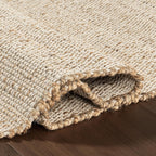 nuLOOM 9x12 Elfriede Jute & Cotton Hand Woven Area Rug, Natural, Solid Rustic Farmhouse Style, Weaved Design, Natural Fiber, For Bedroom, Living Room, Dining Room, Hallway, Office, Entryway