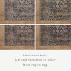 Loloi Amber Lewis Billie Collection, Ink & Salmon 7'-6" x 9'-6" Area Rug – Antique & Distressed Accent Rugs for Living Room, Bedroom, Entryway & Hallway, No Shed High Traffic Area Home Decor Rug