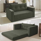 HABUTWAY Folding Sofa Bed, 2 in 1 Convertible Sleeper Chair with Pillow, Portable Fold Out Chair Bed with Armrest, Comfy Floor Couch, Lazy Sofa for Living Room Bedroom Dorm Home Office, Green