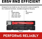 Powerbuilt Master Inner Tie Rod Removal Tool Kit, 13 Pieces, Steering and Suspension, Adapter and Extension Wrench, Storage Case - 647785