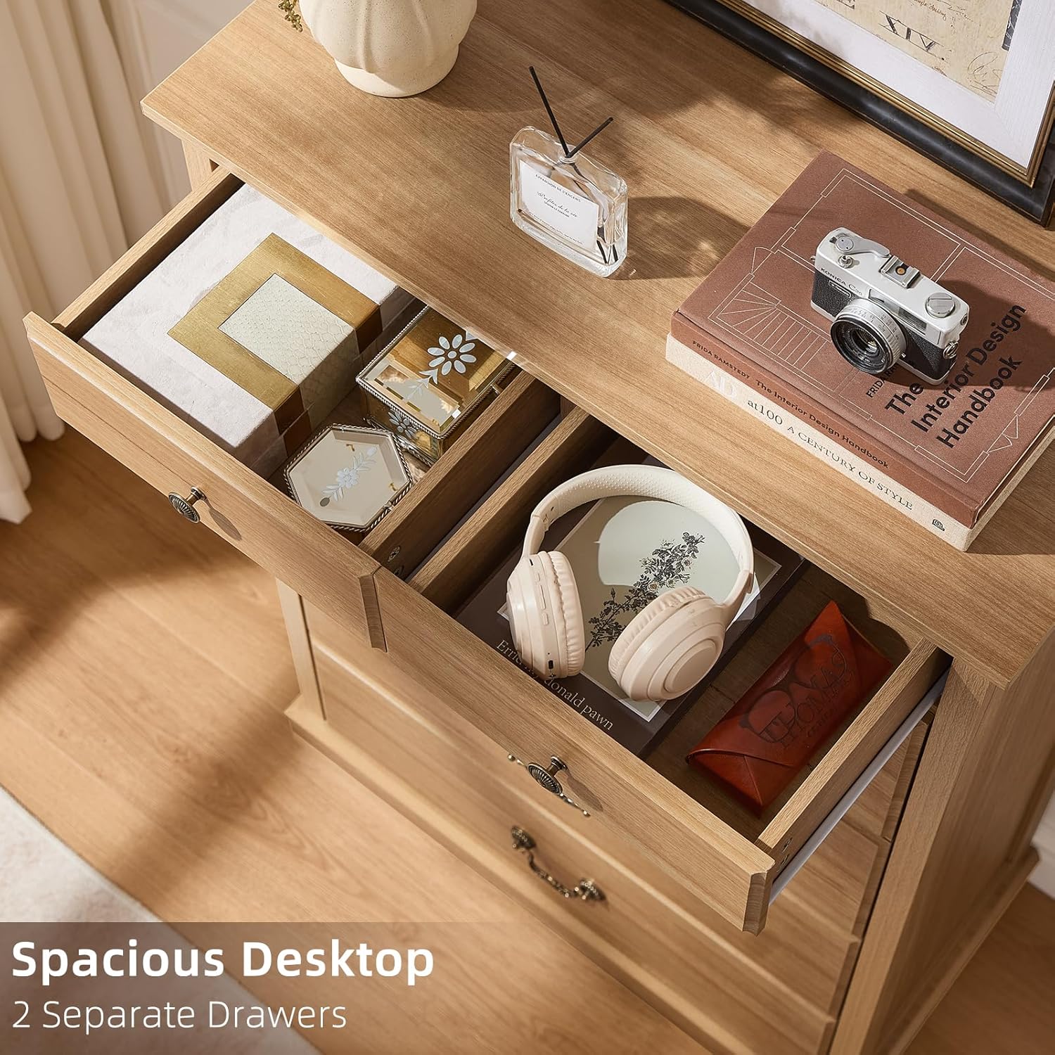 6 Drawer Dresser,Farmhouse Wood Chest of Drawers for Bedroom,47" Tall Dresser with Rustic Handles,Wood Drawer Organizer for Living Room,Hallway,Closet,Natural