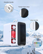 Antarctic Star Compact Mini Fridge, Portable Small Refrigerator with AC/DC Power, 10 Liter/ 2.6 Gal Small Cosmetics Cooler for Beverage, Food, Skincare, Bedroom, Office and Car, White