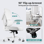 TRALT Office Chair - Ergonomic Desk Chair with Adjustable Lumbar Support, Mesh Computer Chair, Executive Chairs for Home Office Comfortable Lumbar Support (Cloud White)