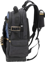 CLC Work Gear PB1133 38 Pocket Molded Base Tool Backpack, Black/Blue