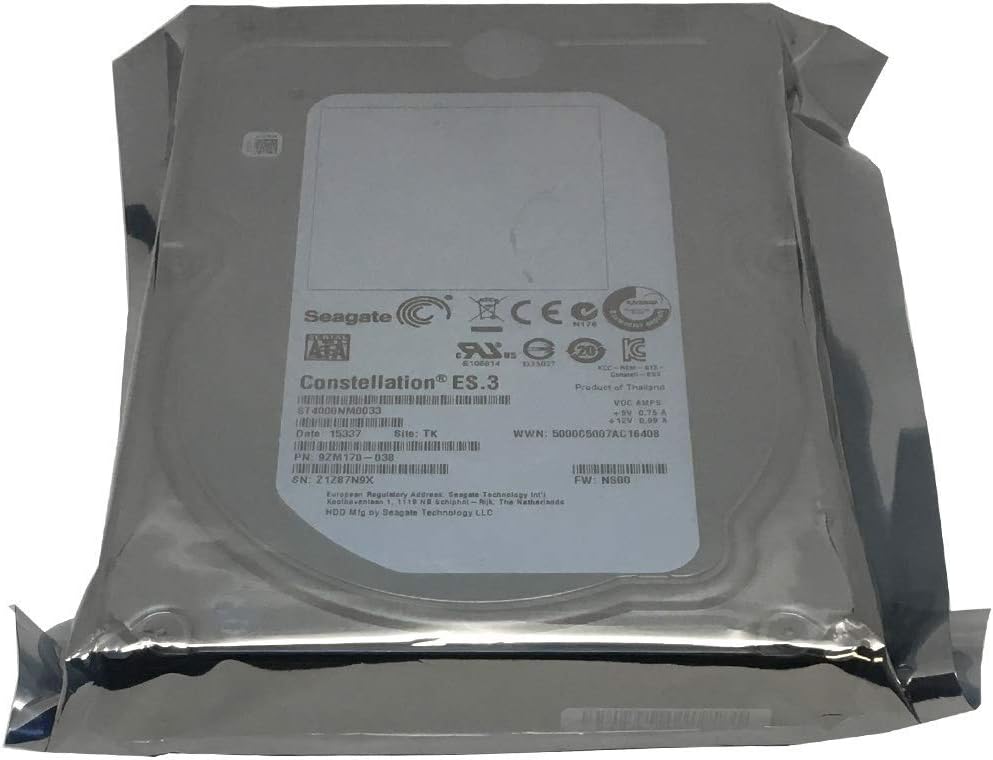 Seagate Constellation ES ST4000NM0033 4TB 7200RPM 128MB Cache SATA 6.0Gb/s 3.5inch Internal Enterprise Hard Drive OEM (Renewed)