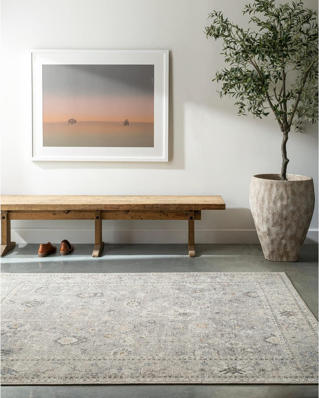 Livabliss x Becki Owens Davina Damask Area Rug , 7'10" x 10', Light Grey