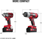 AVID POWER 1/2 Impact Wrench Brushless, 20V Cordless Impact Gun w/ 3 Variable Speeds, Max Torque 370ft-lbs (500N.m), 3.0Ah Li-ion Battery, 4Pcs Impact Sockets, Fast Charger