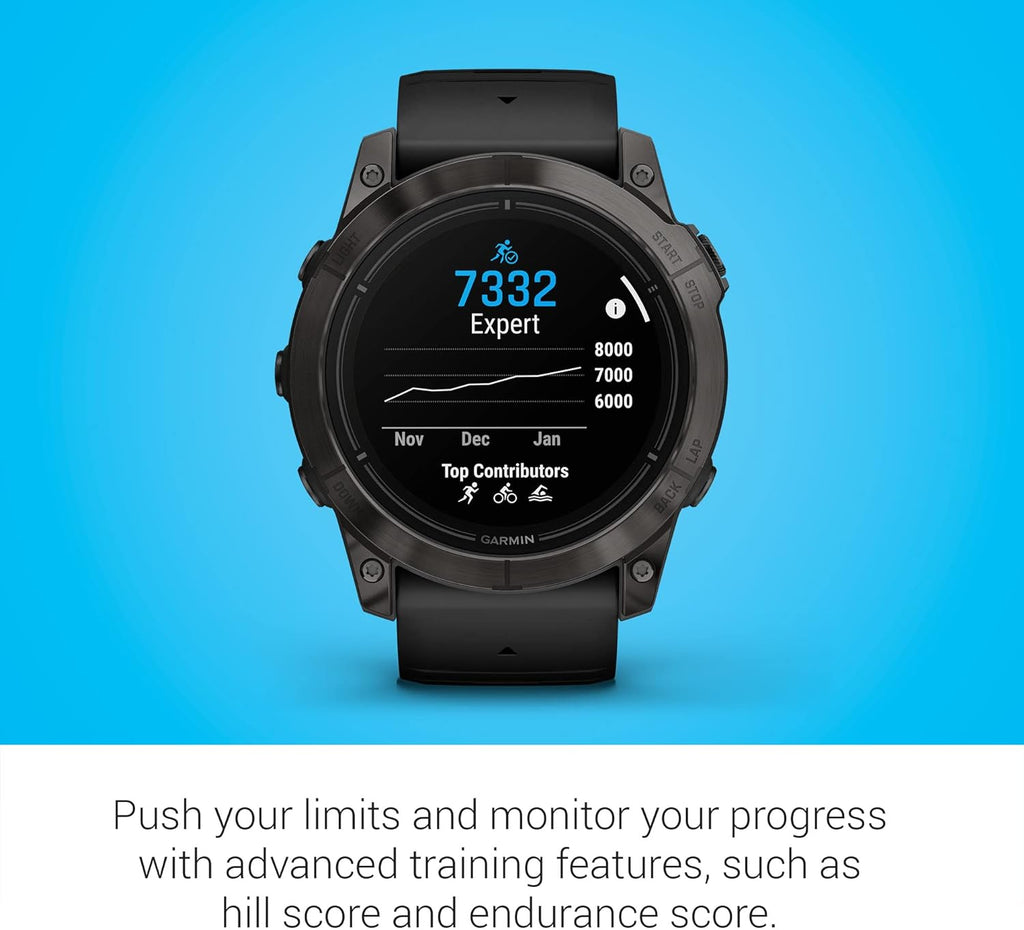 Garmin epix Pro (Gen 2) Sapphire Edition  51mm  High Performance Smartwatch  Advanced Training Technology  Built-in Flashlight  Black (Renewed)