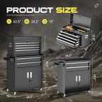 8-Drawer Rolling Tool Chest with Lock, Detachable Tool Cabinet Cart with Wheels, High-Capacity Mechanic Tool Organizer for Garage Workshop Warehouse Storage