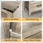 4PCS Farmhouse Dresser Set, Dresser and Nightstand Sets, Rustic Wooden Dresser Set. Including 6 Drawer Dresser & 4 Drawer Dresser & 2 Drawer Nightstand Set of 2 with USB. Light Rustic Oak