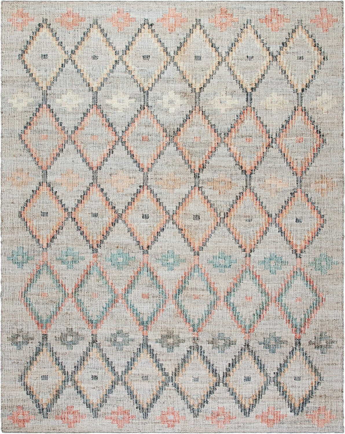 SAFAVIEH Kilim Collection Area Rug - 9' x 12', Beige & Gold, Handmade Moroccan Boho Jute & Cotton, Ideal for High Traffic Areas in Living Room, Bedroom (KLM753G)