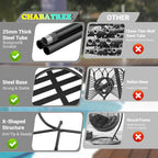 CHABATREE Egg Chair with Stand,Patio Rattan Wicker Hanging Swing Egg Chair Hammock Chair for Bedroom Porch Garden,Thickened Aluminum Alloy Steel Frame and UV Resistant Cushion,350LBS Capacity