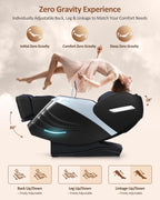 RELX Massage Chair Full Body, 20 Modes Zero Gravity SL-Track Shiatsu Massage Chair Built-in Heat System, Airbag Massage with Body Scan, Deep Yoga Stretch, Calfrest Extension and AI Control(Black)