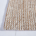 SAFAVIEH Natural Fiber Collection 8' x 10' Natural / Beige NFB553B Handmade Wool & Jute Living Room Dining Bedroom Area Rug