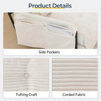 MAXYOYO Adjustable Floor Sofa Couch, Multi-Functional Bean Bag Bed, Loveseat Floor Couch Foldable Lazy Sofa Sleeper Bed for Reading Living Room, Beige