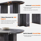 OKD 63 Inch Modern Wood Oval Dining Table for 4-6, Dining Room Table with Stable T-Shaped Base & Metal Frame & Thick Tabletop, Sturdy Kitchen Table for Dinner Room, Kitchen, Gathering, Dark Alder
