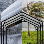 12x15 FT Heavy Duty Metal Carport, All-Weather Outdoor Vehicle Shelter with Steel Roof & Reinforced Frame, Permanent Car Canopy for Trucks, SUVs, Boats & Garden Storage(Gray)