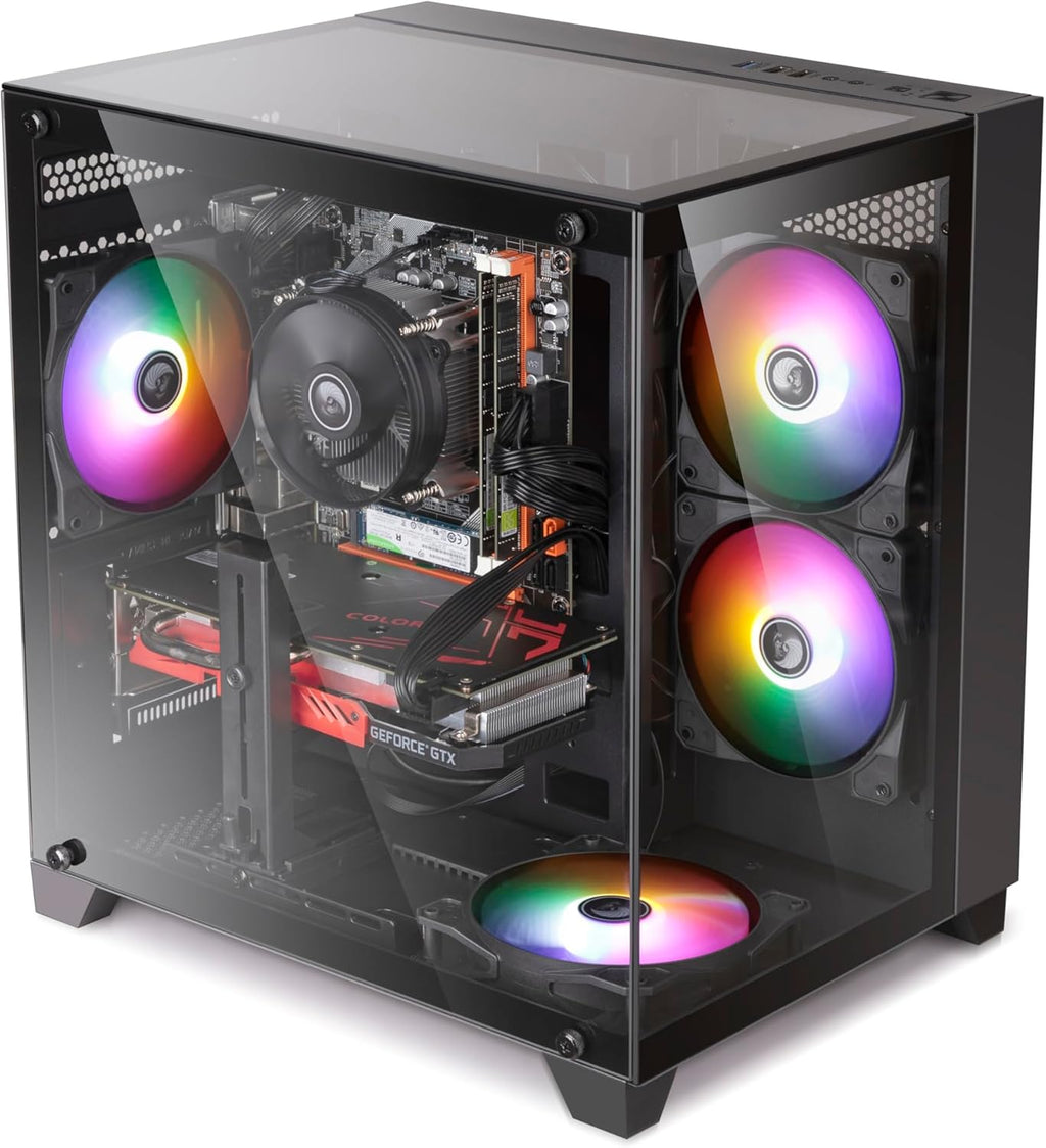 Prebuilt Gaming PC Desktop Computer Intel Core i5 Desktop Operating at A Frequency of 3.2-3.6 GHz RX550 Graphics Card with 4GB GDDR5 Video Memory 16GB RAM  512GB NVME SSD WiFi5 RGB Fan x4 Windows 11