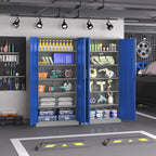 Metal Garage Storage Cabinet,Steel Storage Cabinet with Doors and Adjustbale Shelves,Lockable Tool Cabinet for Garage,Basement,Home Office,School