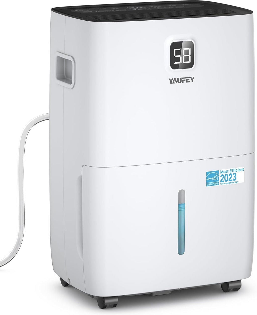 Yaufey 80 Pints Energy Star Dehumidifier for Home, Basement and Large Room up to 5500 Sq. Ft., with Drain Hose, Timer, Intelligent Humidity Control and Large Water Tank