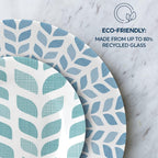 Corelle Global Collection Vitrelle 18-Piece Dinnerware Set Triple Layer Recycled Glass, Lightweight Eco-Friendly Round Plates and Bowls Set, Northern Pines