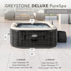 INTEX PureSpa Greystone Deluxe Inflatable Hot Tub  with with Built-in FastFill Inflation System  Spa Control App  and 4 Person Capacity  83" x 28"