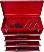 Workington Portable Metal Tool Chest with 4 Drawers, 20" 4-Drawer Tool Chest Cabinet with Ball Bearing Drawer Slides, Steel Tool Storage Box Organizer 4004 Red