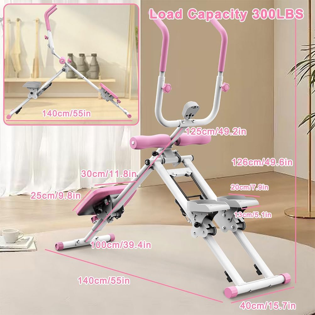 2-in-1 Stair Stepper & Ab Machine, Multi-Function Vertical Climber for Home Gym, Full-Body Cardio & Core Workout Equipment with Adjustable Handlebar, Silent Rollers, 300 LBS Capacity